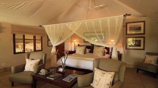 The tented camps at Savanna Game Reserve