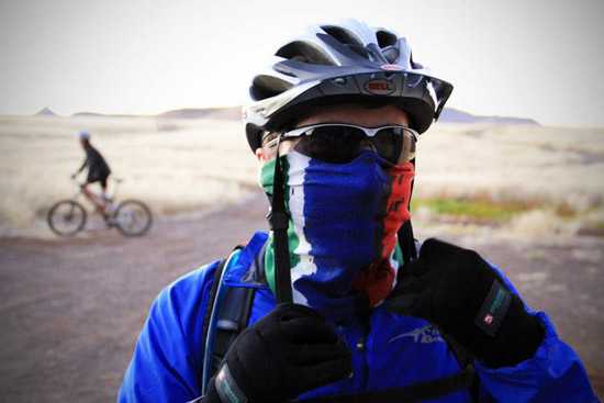 David Ryan all covered up - 2011 Damaraland Challenge4aCause Cycle