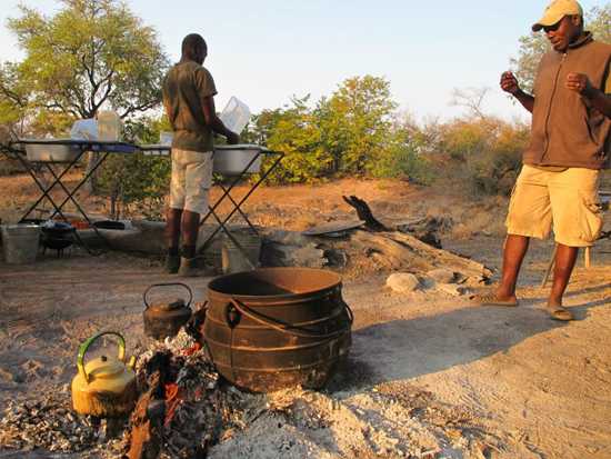 The Mashatu cyclists enjoyed a braai on the last night