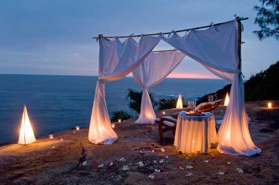 Champagne on the Rocks in the Seychelles