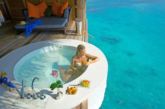 Chilling out in your private plunge pool in the Maldives