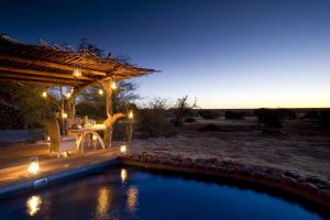 Enjoy dinner on Tswalu Motse's deck