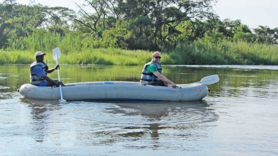 Canoeing down the Zambezi River