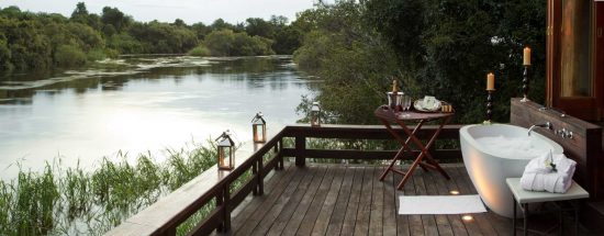 Bathing on the Zambezi's banks