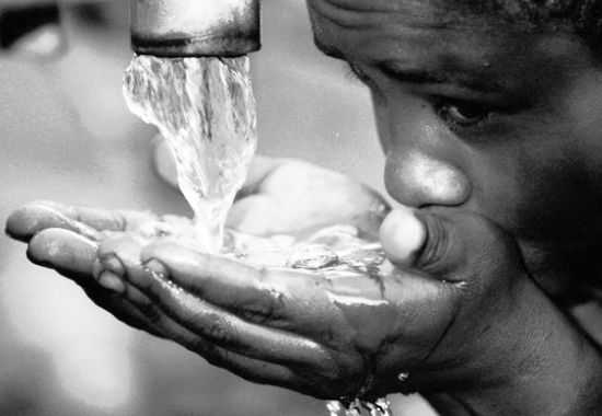 Drinking precious water - water crisis