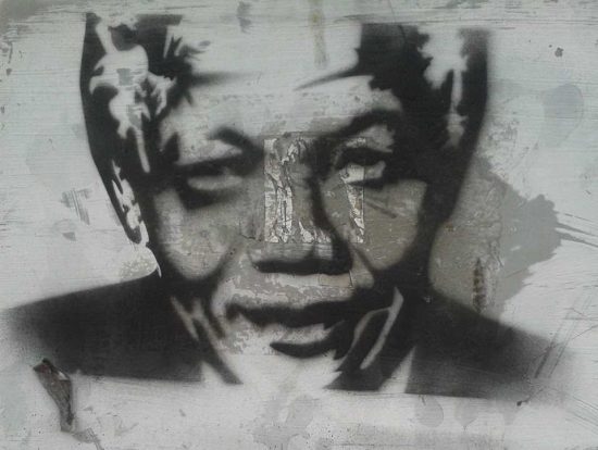 Nelson Mandela Graffiti in Kapstadts Kloof Street