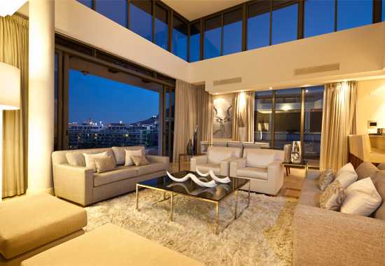 Lawhill Luxury Apartment living room in Cape Town.