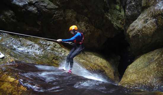 Descending the waterfall