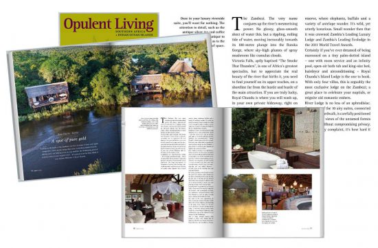 Royal Chundu featured in Opulent Living Magazine