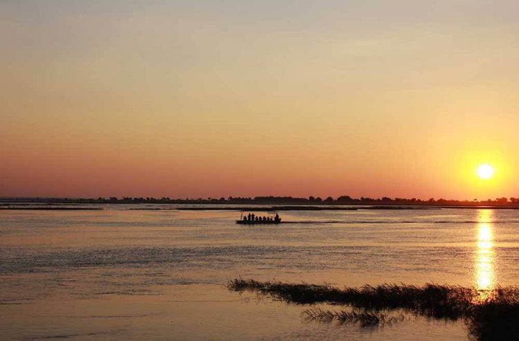 Auf Kanufahrt auf dem Chobe