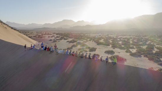 The group resting and enjoying the views of Damaraland 