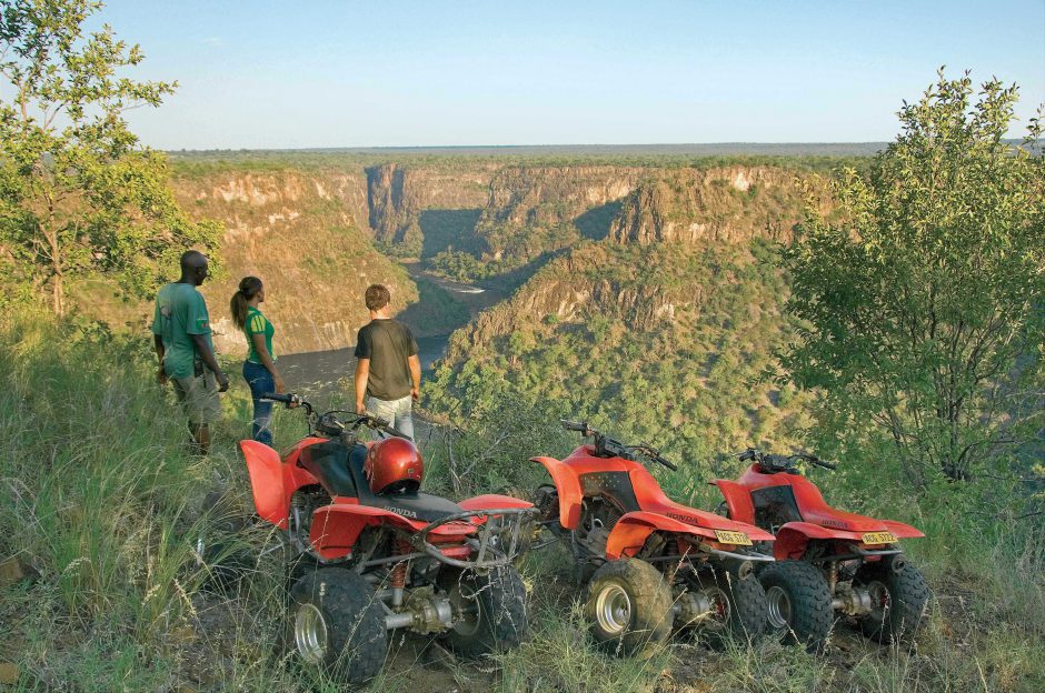 Quad biking with people in Victoria falls