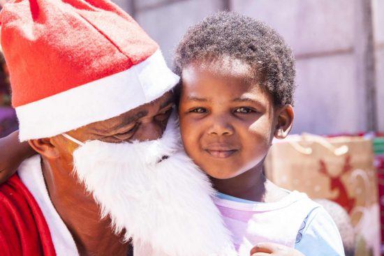 Father Christmas with a child