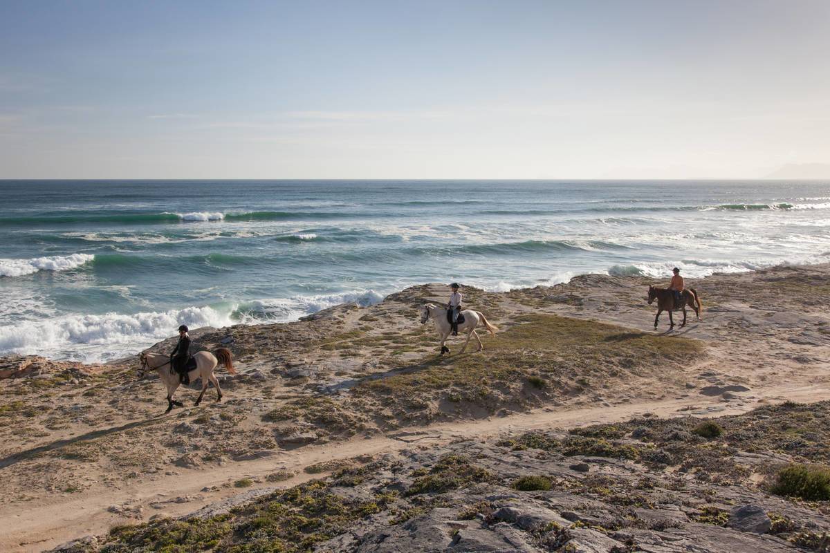 Horseback safari along the coast at Grootbos