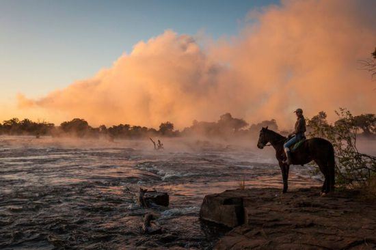 The majestic Zambezi River viewed on horseback