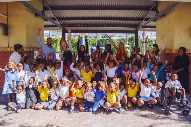 Rhino Africa with Khumbulani kids outside Two Oceans Aquarium 