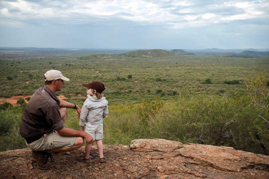 Child-friendly lodges in Africa: A child learns about the African bush in Madikwe Game Reserve