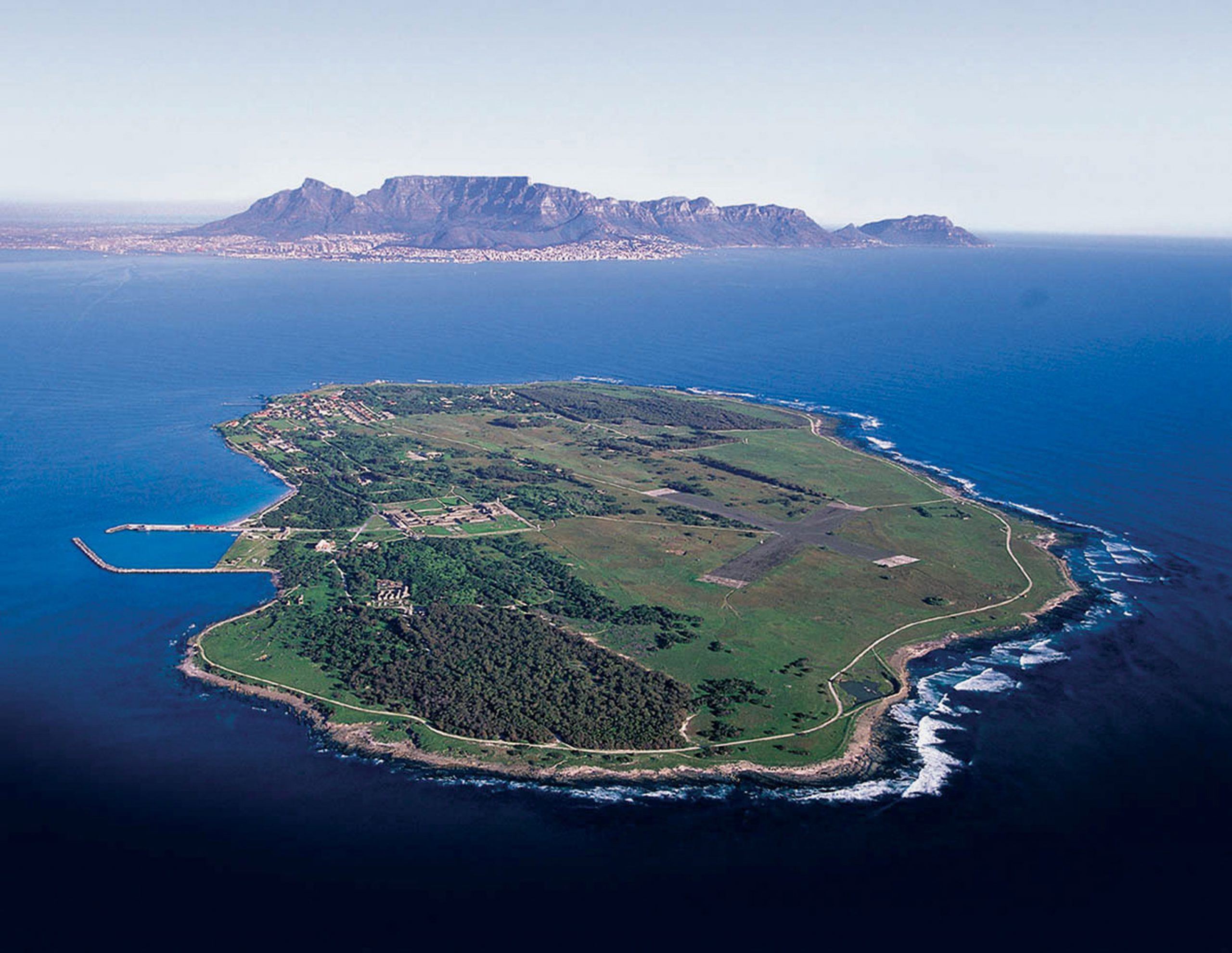 Robben Island with Table Mountain in the background