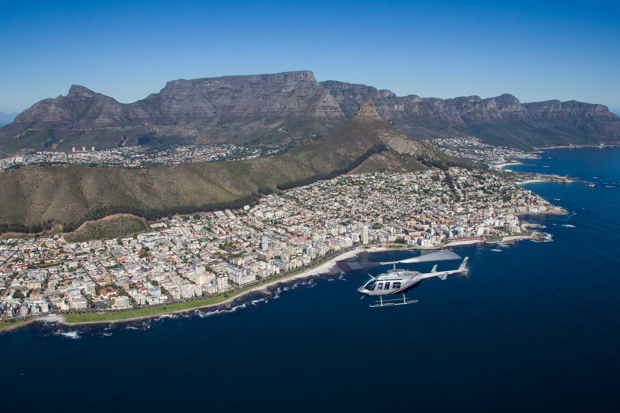 Helicopter flight in Cape Town 