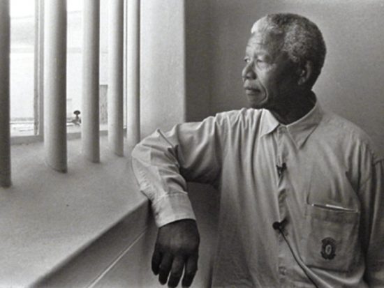 Nelson Mandela in seiner Zelle auf Robben Island