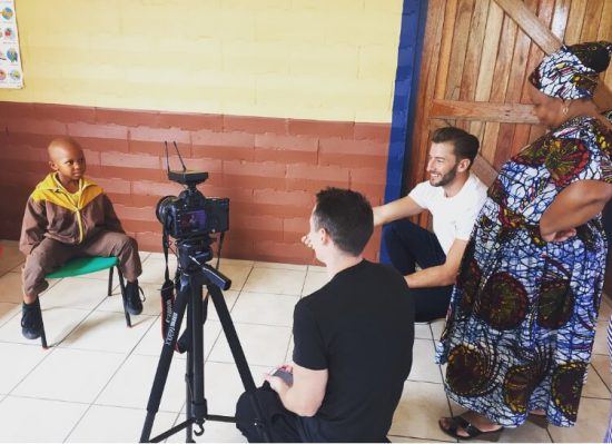 a boy being interviewed by Davey Wavey