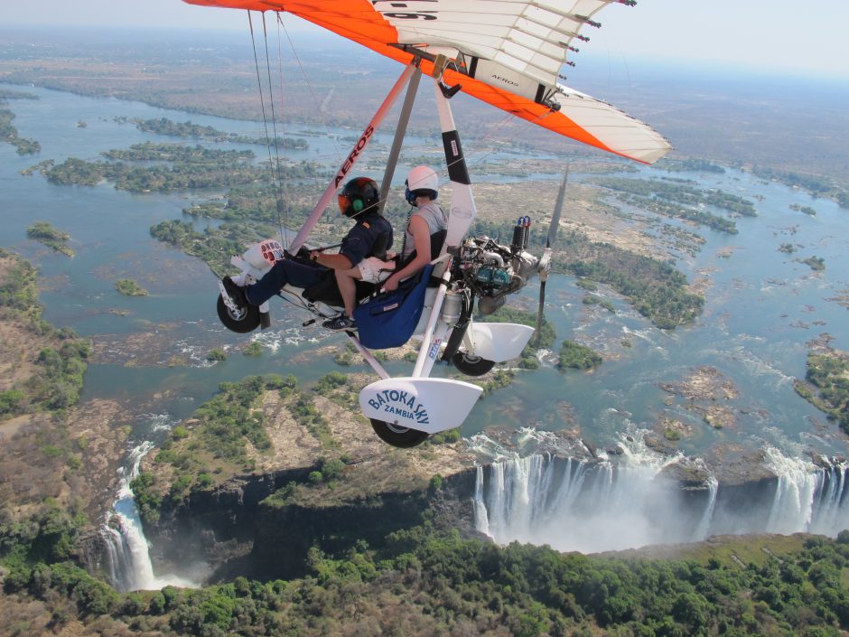 Microlight flight above Victoria Falls