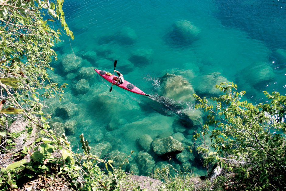 Kayak on an African lake