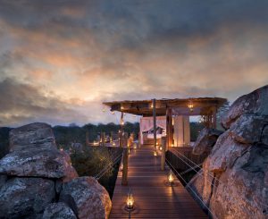 Vue de la Kingston Treehouse, lodge de Lion Sands Ivory Lodge, Sabi Sand