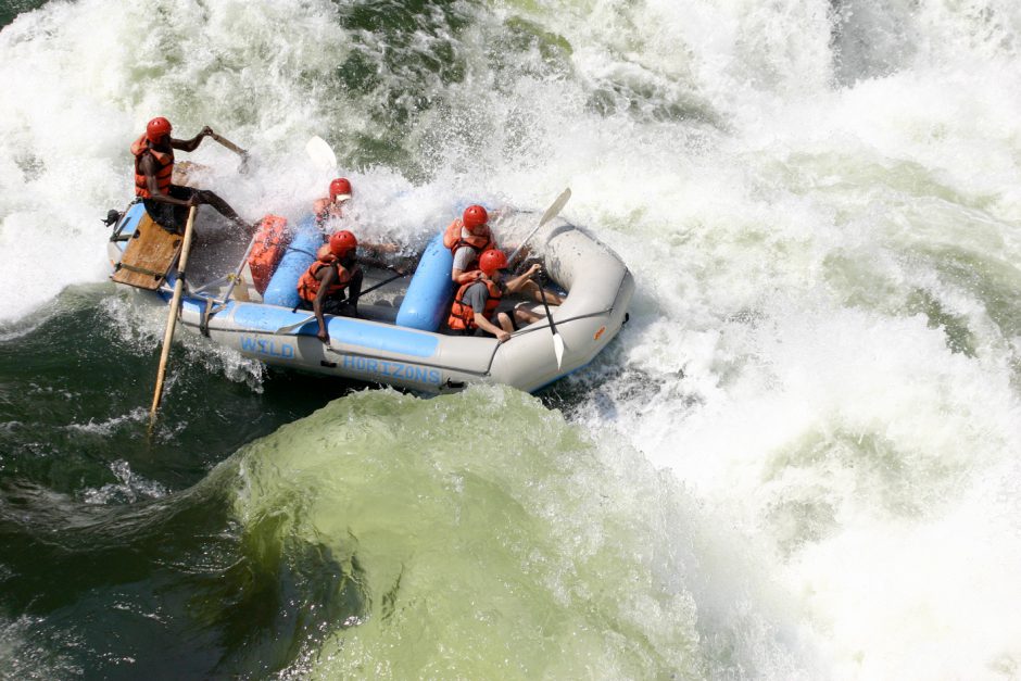 Whitewater rafting in Zambezi rapids