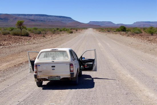 On the road in Namibia