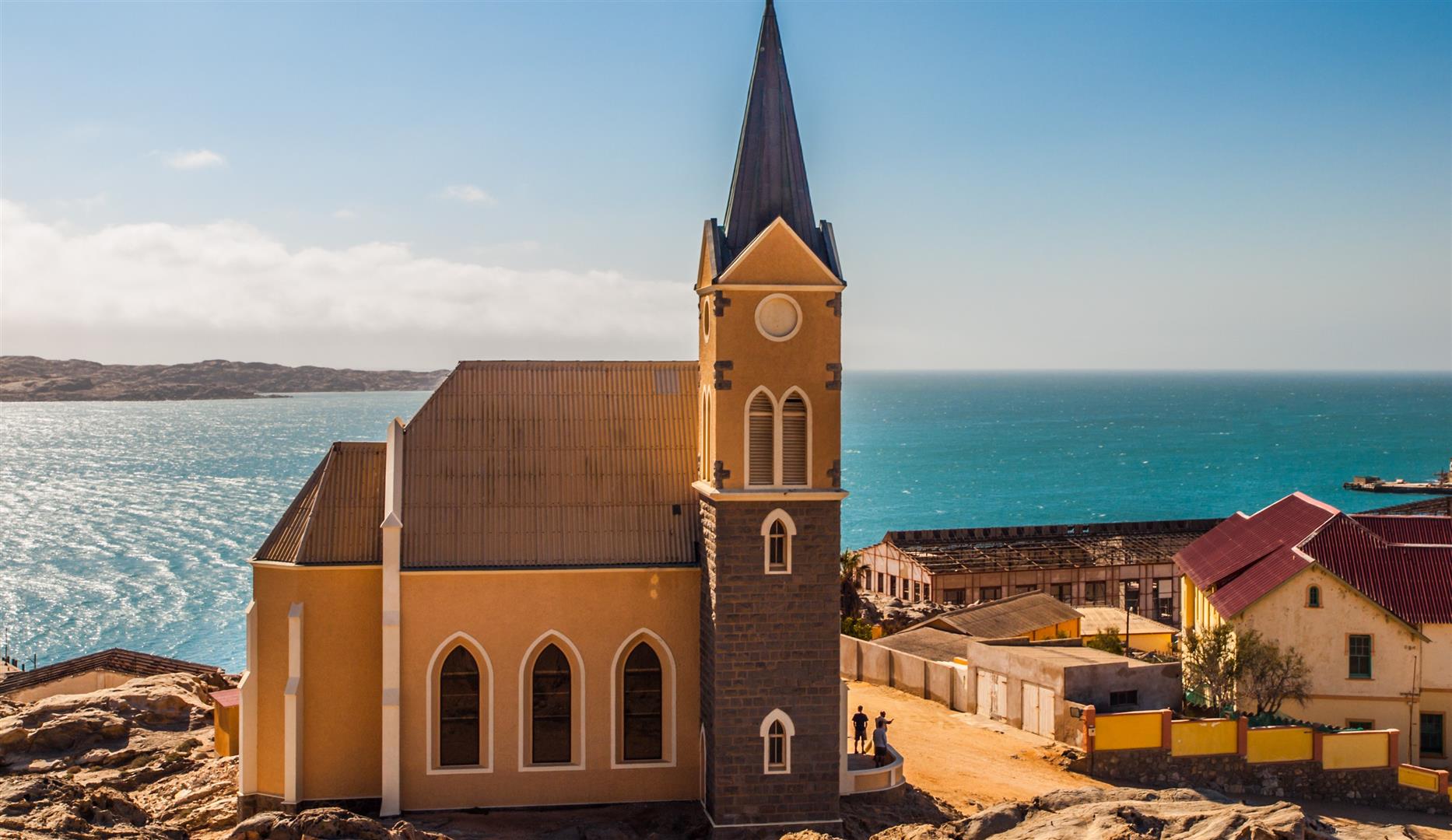 Église allemande dans la ville de Lüderitz, témoignage de l'époque coloniale. 