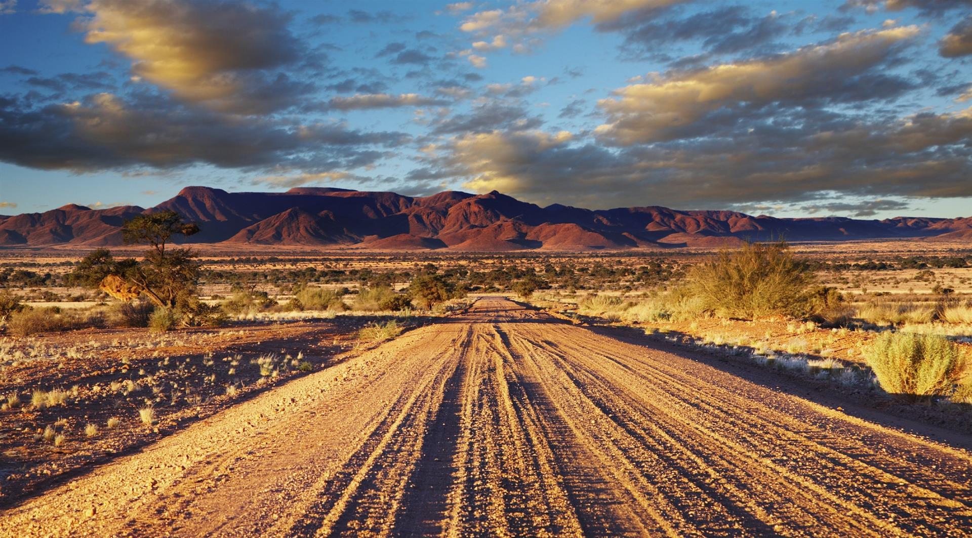 A dirt road in Namibia