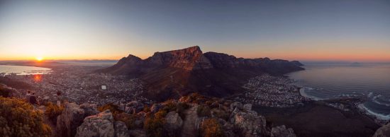 Panorama of Cape Town at sunrise