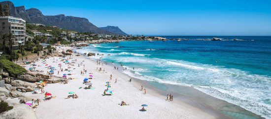 The sunny Clifton Beach in Cape Town