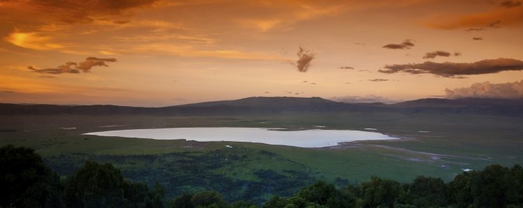 sunset above ngorongoro crater tanzania