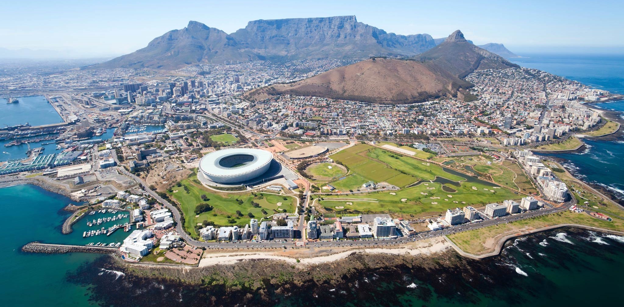 Vista aérea de Ciudad del Cabo, Sudáfrica