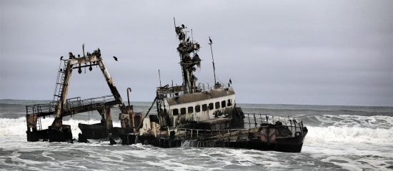 Shipwreck on the Skeleton Coast of Namibia 