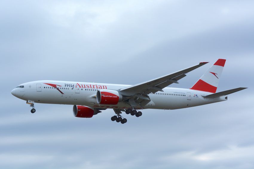 Eine Boeing 777-200 der Austrian Airlines