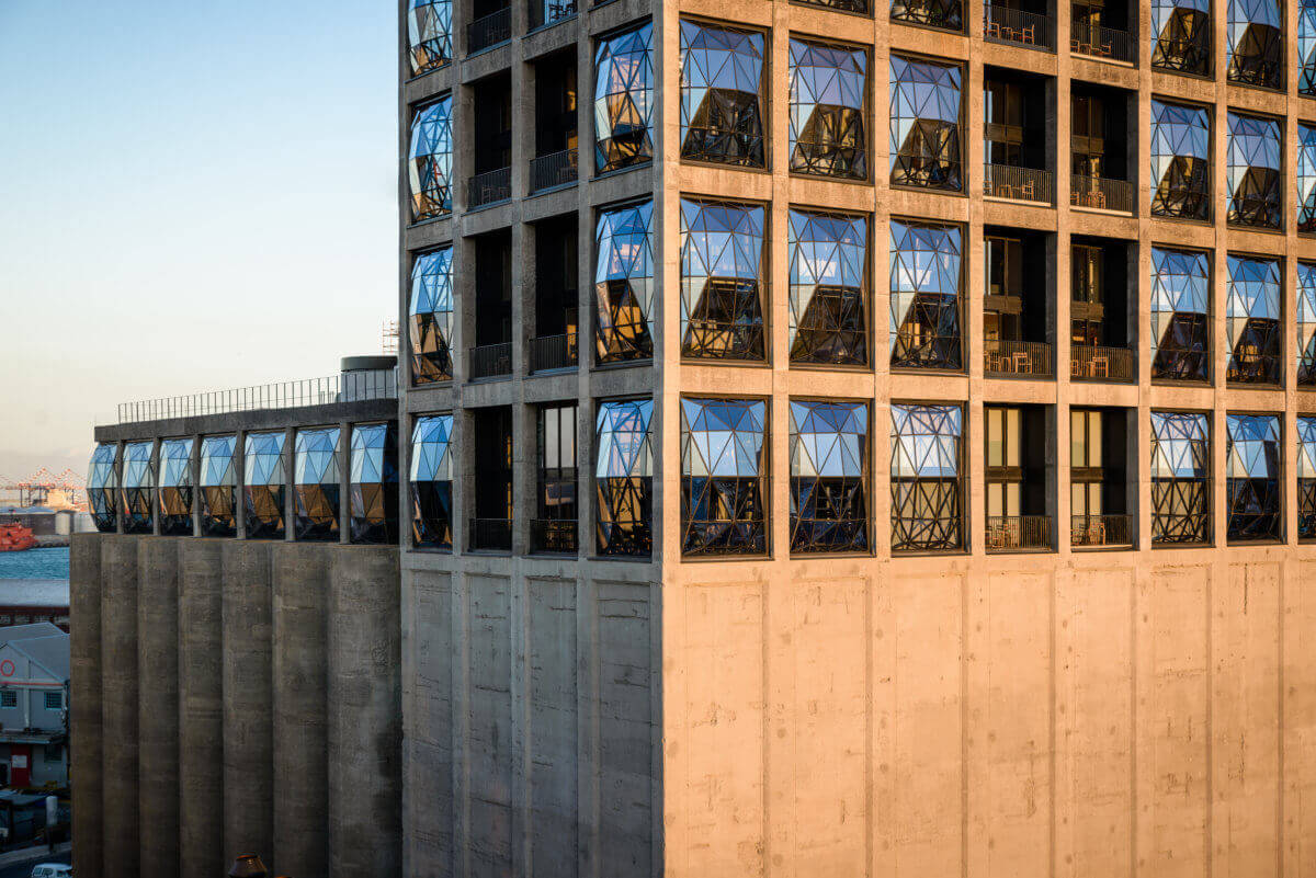 The exquisite window design of the Silo Hotel