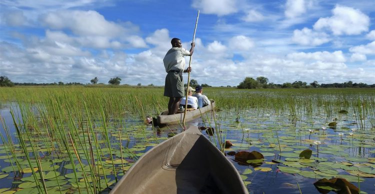 Mokoro safari in the Okavango Delta, Botswana