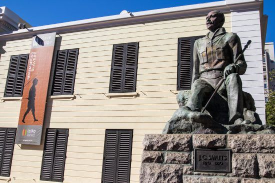 Outside the Iziko Slave Lodge museum in Cape Town