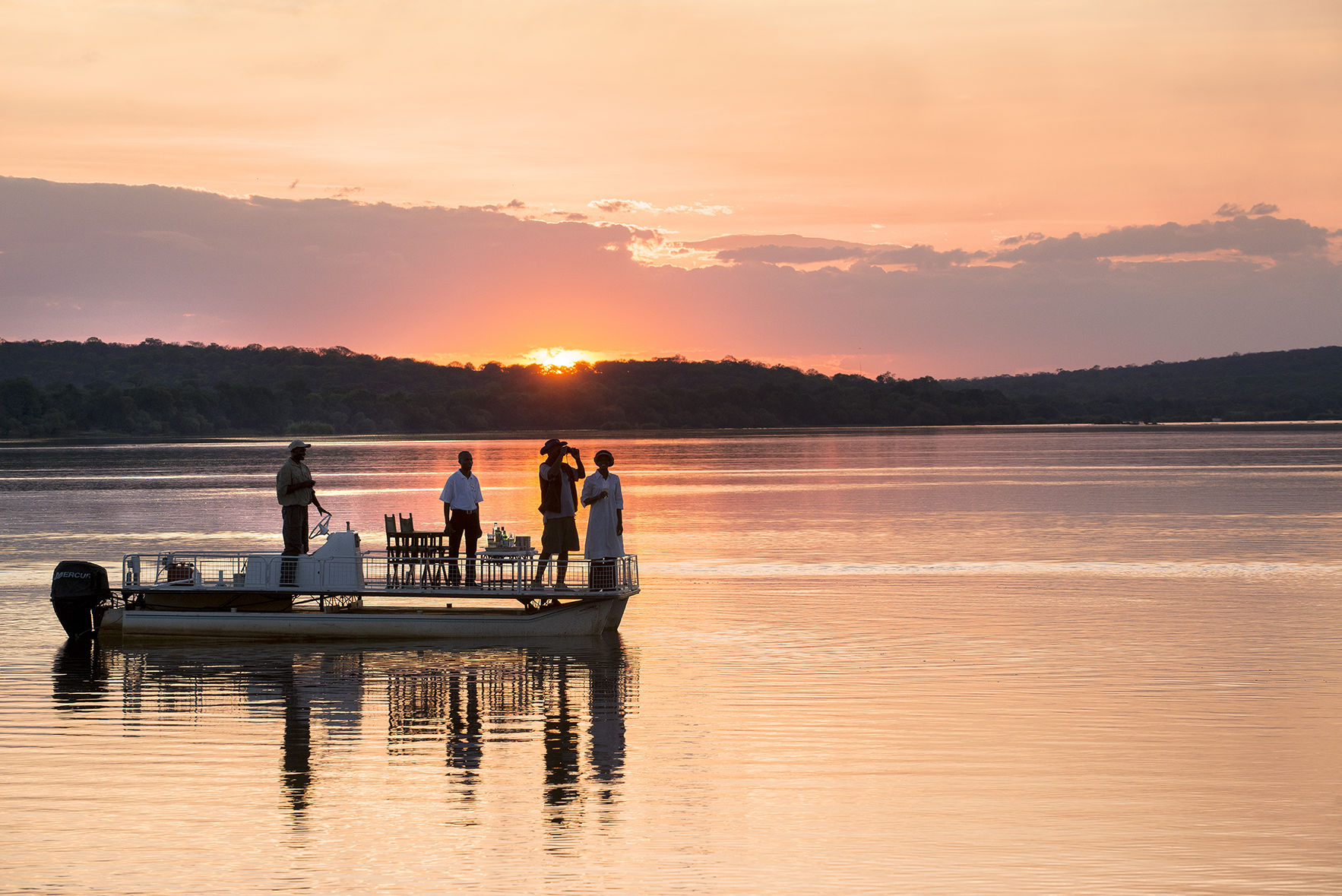 A sunset cruise along the Zambezi River