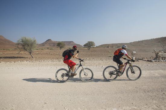 Challenge4ACause cyclists in the desert