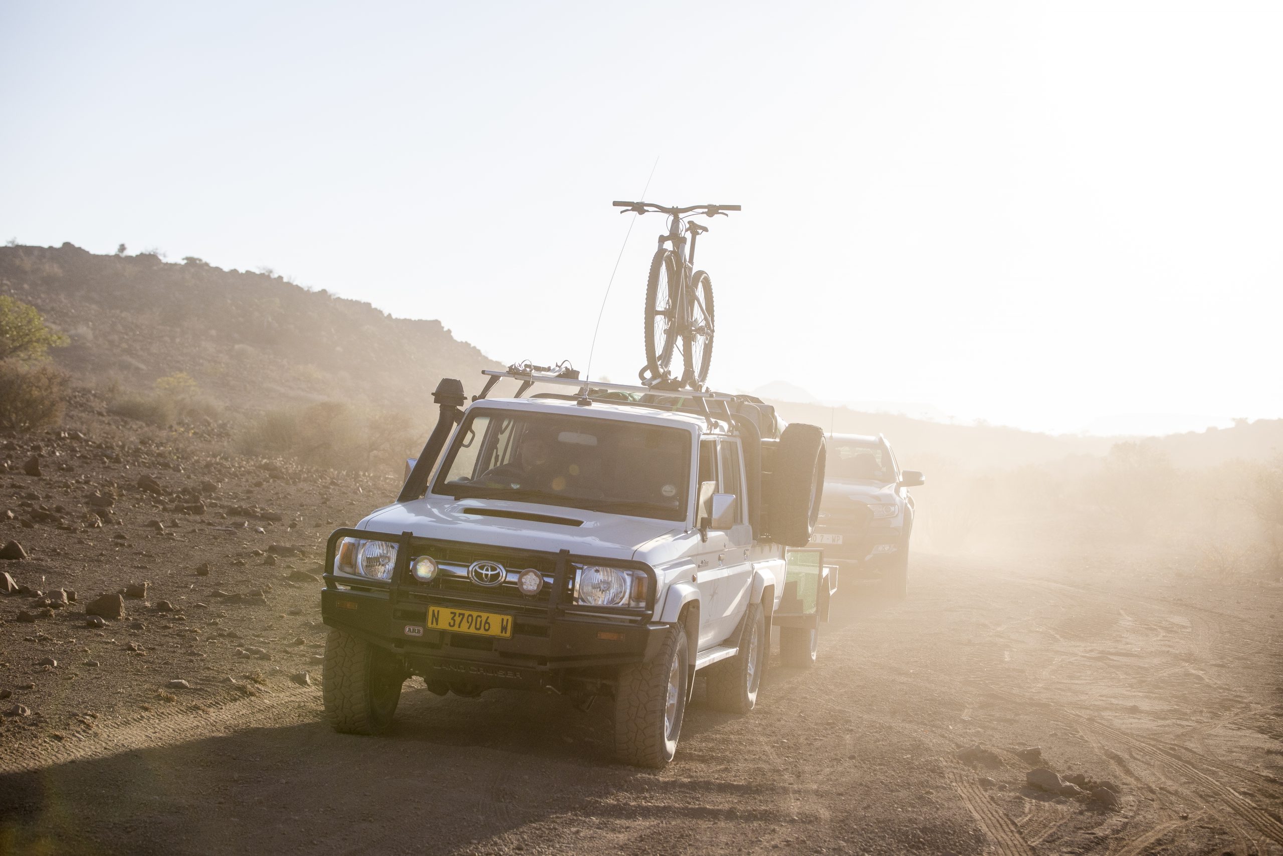 Bicycle on bakkie in Namibia