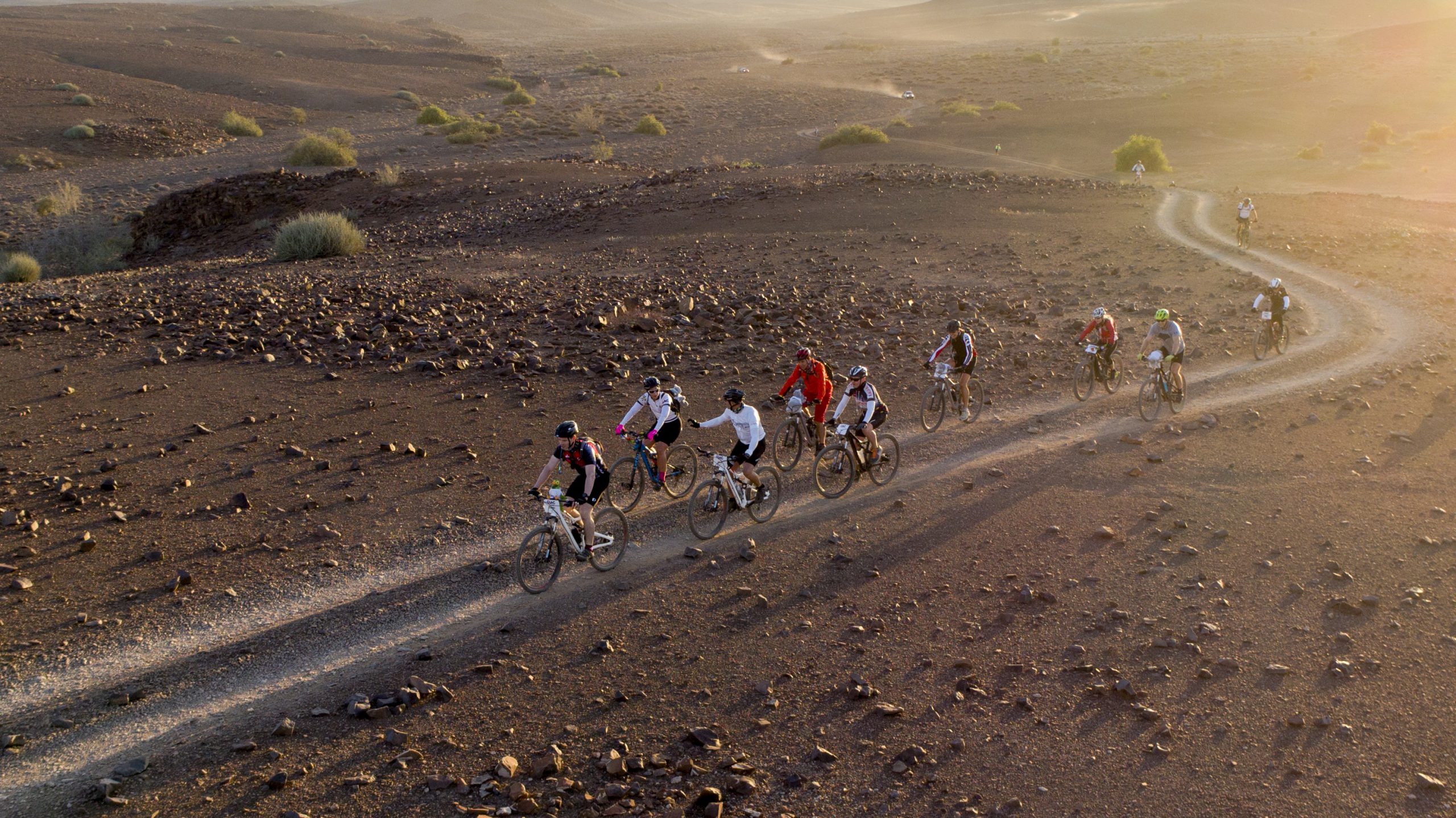 A drone shot of Challenge4ACause cyclists