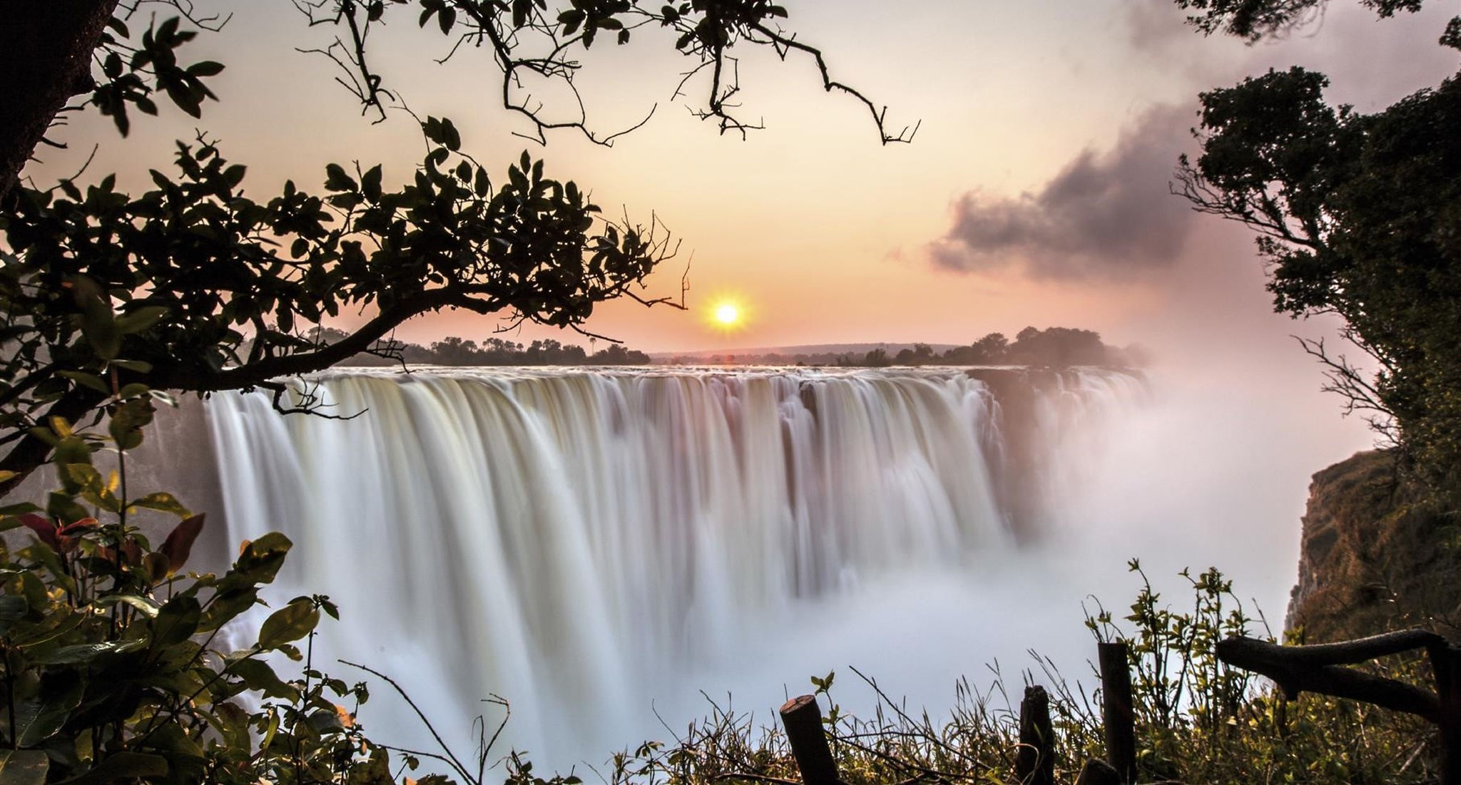 The view of Victoria Falls from the Matetsi River Lodge