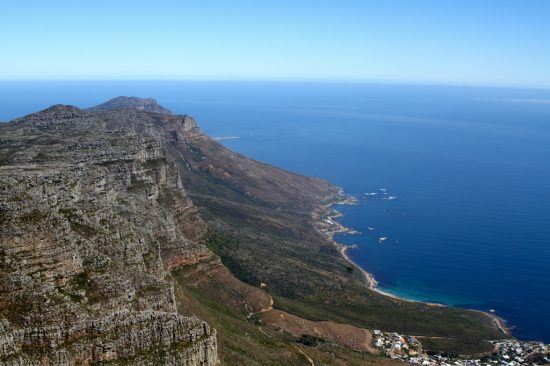 Beautiful View from Table Mountain of the ocean