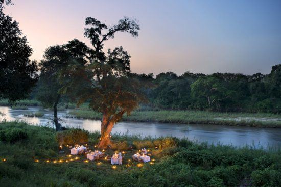 Dinner time at Lion Sands Narina Lodge in Skukuza