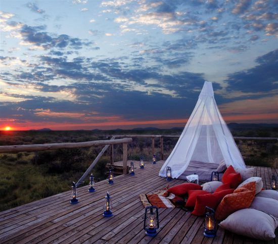 Perfect spot to watch the sunset at Makanyane Safari Lodge