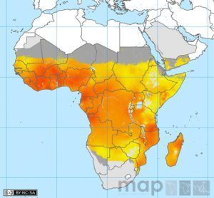 A Map of the Malaria risk areas